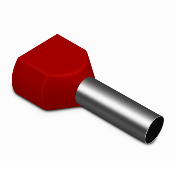 Kit Terminal Pré-isolado Tubular Duplo 1mm² | Vermelho | 100